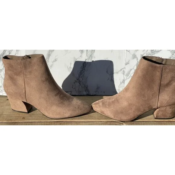 Soda Womens Size 10 Taupe Faux Suede Ankle Booties With Side Zipper & Block Heel - Picture 6 of 8